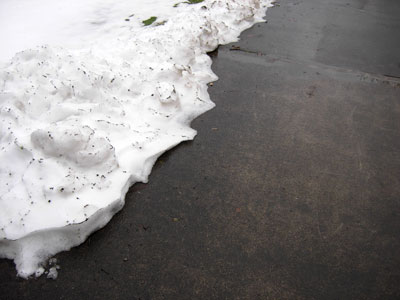 snow in the driveway